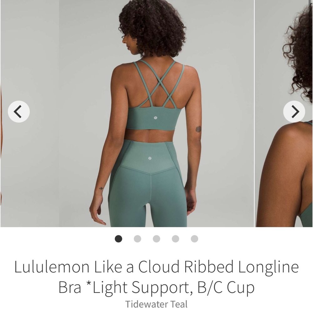lululemon // Like a Cloud Ribbed Longline Bra B/C Cup - Tidewater Teal